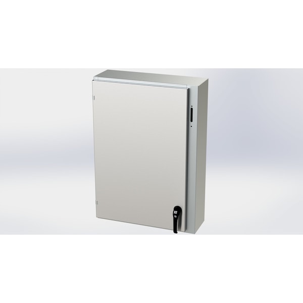 2 Point Latch Electrical Enclosures, 36 in H, 8 in D, 25.38 in W, NEMA 3R, 4, 4X, 12, 13